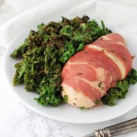Prosciutto Wrapped Chicken with Strawberry Glazed Kale Recipe