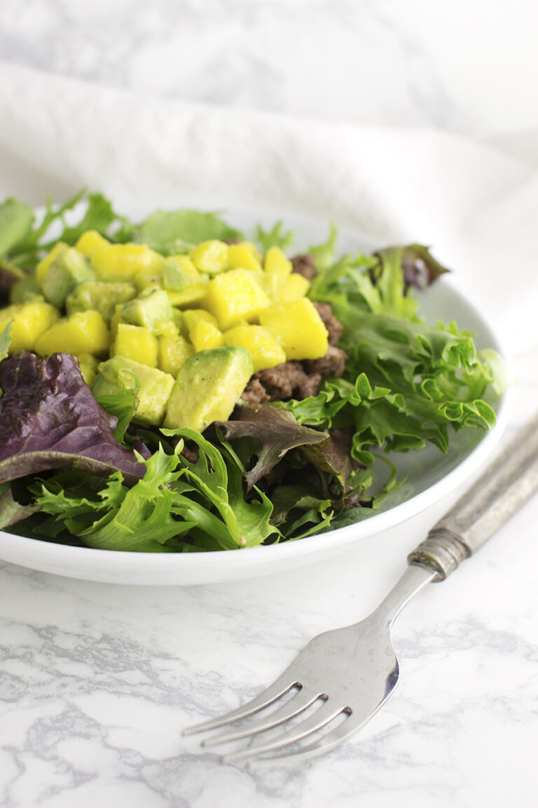 Southwestern Salad with Guacamole and Mango Salsa