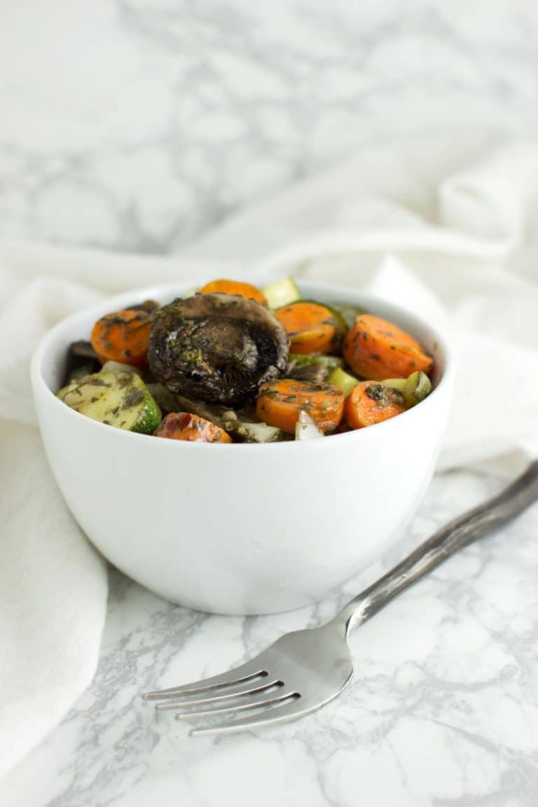 Roasted Mixed Vegetables with Charmoula Sauce recipe from acleanplate.com #aip #paleo #autoimmuneprotocol