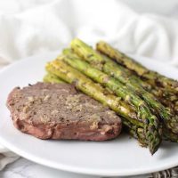 AIP Garlic Steak with Lemon-Pepper Asparagus recipe from acleanplate.com