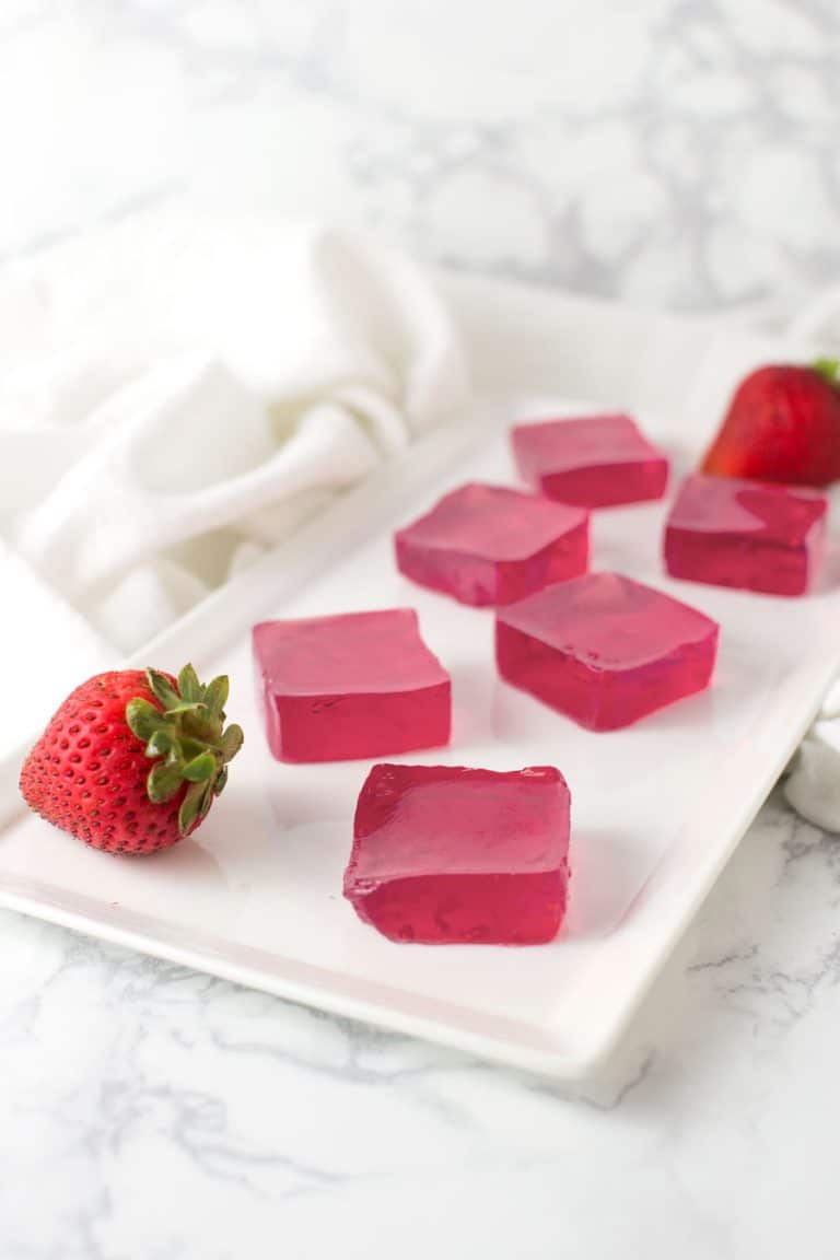 Strawberry-Hibiscus Gelatin Snacks