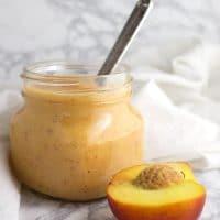 Peach Applesauce recipe from acleanplate.com #paleo #aip #autoimmuneprotocol