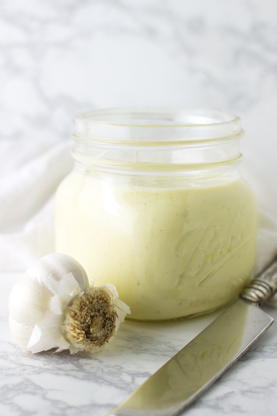 Roasted Garlic Mayonnaise recipe from acleanplate.com #paleo #dairyfree #glutenfree