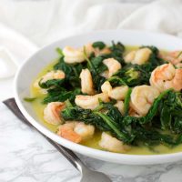 Shrimp and Spinach Stir Fry recipe from acleanplate.com #aip #paleo #glutenfree