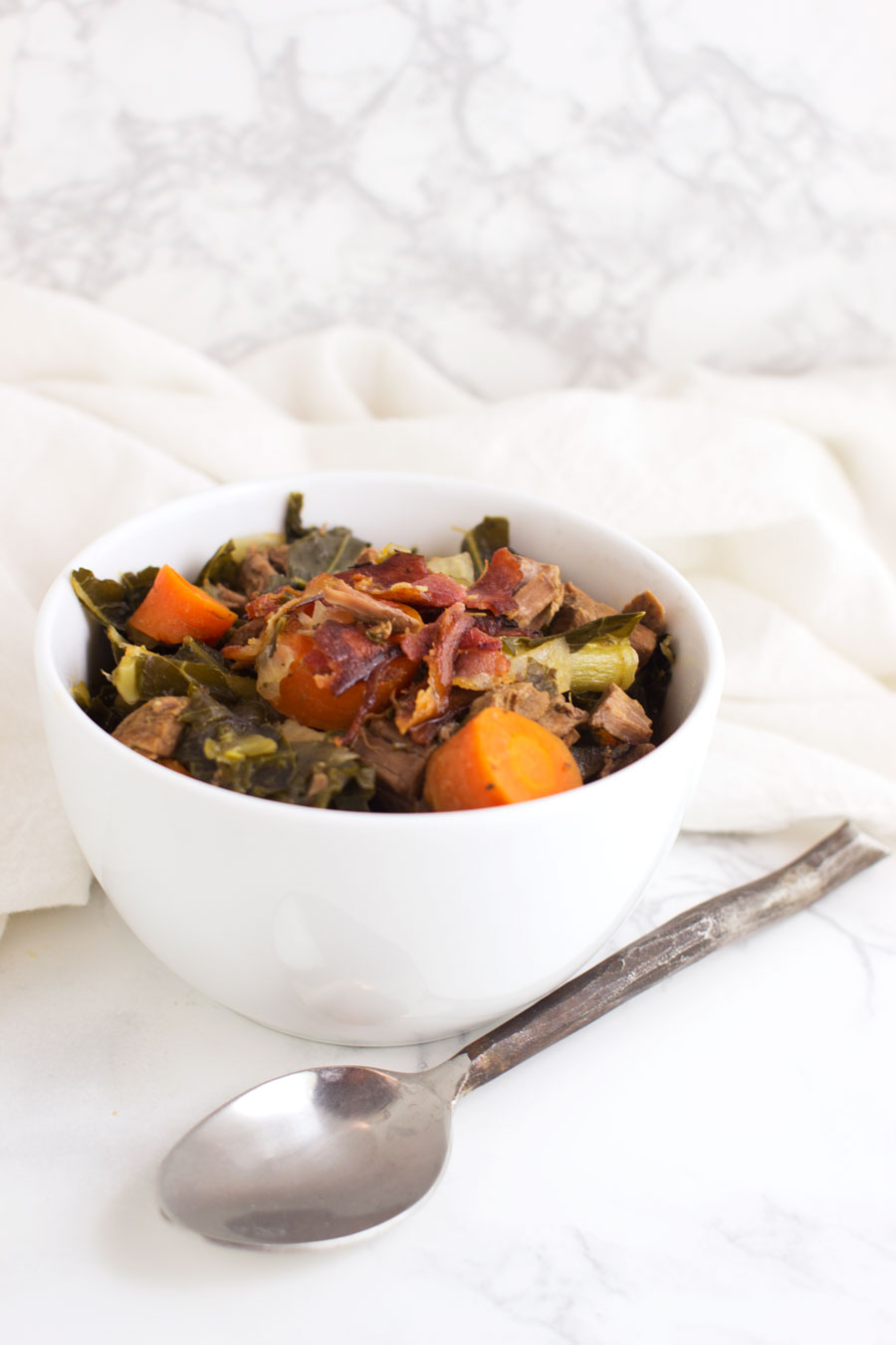 Beef and Vegetable Stew with Bacon recipe from acleanplate.com #paleo #aip #glutenfree