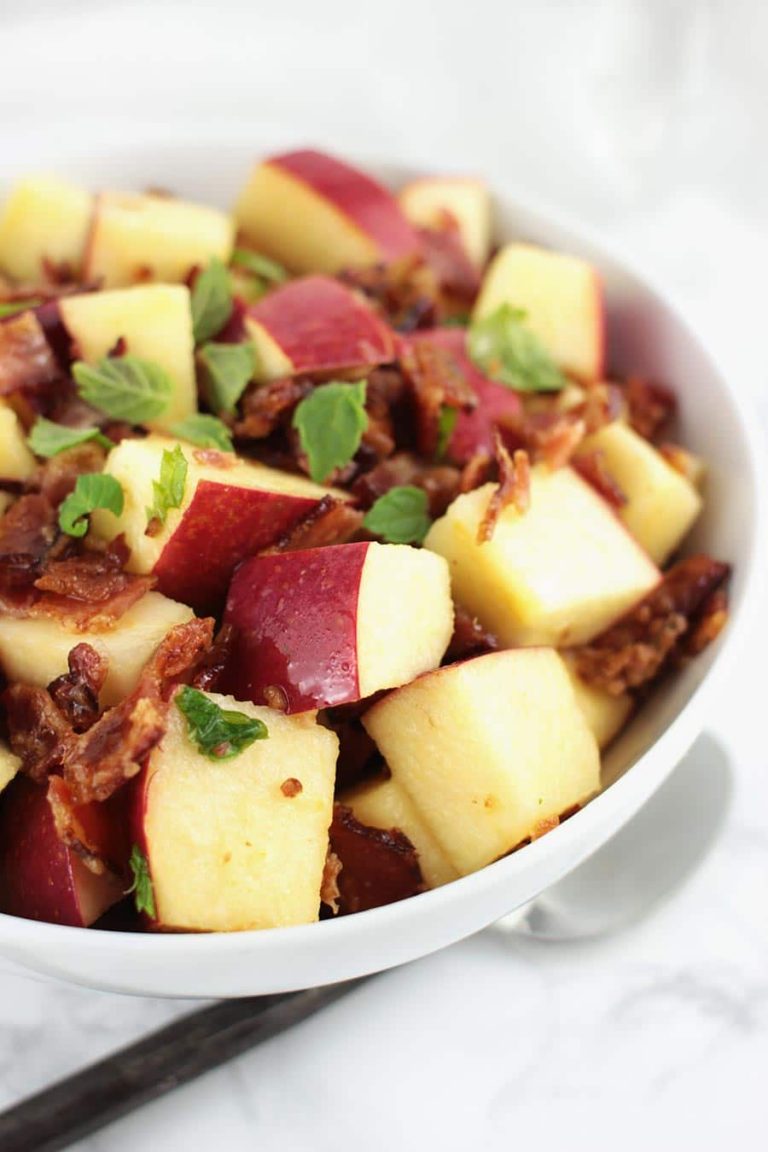 Apple Bacon Fruit Salad with Mint