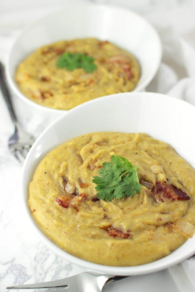 Mashed Plantains with Bacon (Mangu)