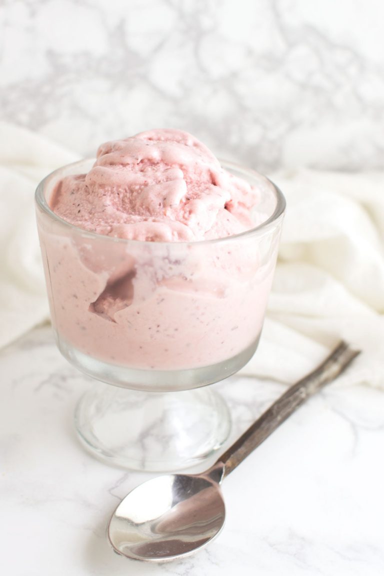 Strawberry Basil Balsamic Ice Cream