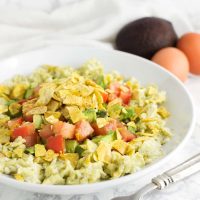 Tex-Mex Scrambled Eggs Migas recipe from acleanplate.com #paleo #glutenfree #dairyfree