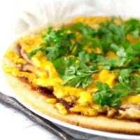 BBQ Chicken Pizza recipe from acleanplate.com #paleo #glutenfree #grainfree