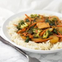 Chicken Stir-Fry with Cauliflower Rice recipe from acleanplate.com #paleo #aip #glutenfree