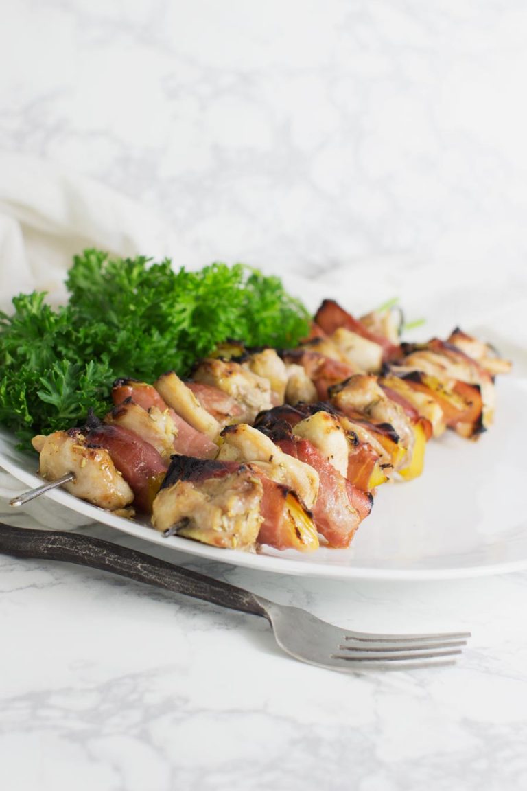 Chicken Kabobs with Prosciutto and Apricots
