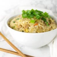 Pork Fried Rice recipe on acleanplate.com #paleo #glutenfree #dairyfree