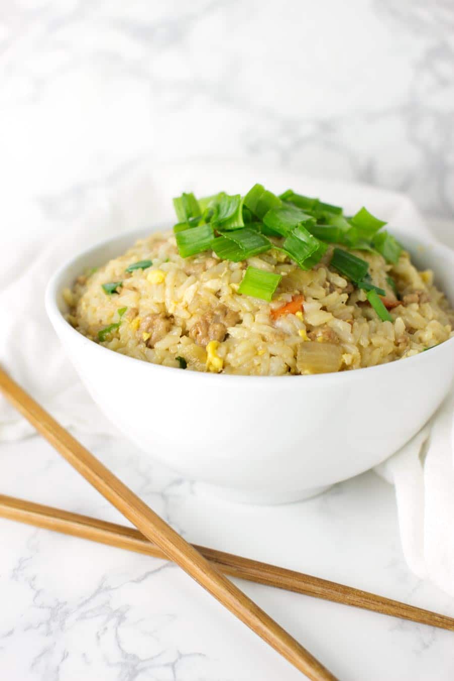 Pork Fried Rice recipe on acleanplate.com #paleo #glutenfree #dairyfree