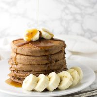 Cocoa Banana Pancakes recipe from acleanplate.com #breakfast #healthy #paleo