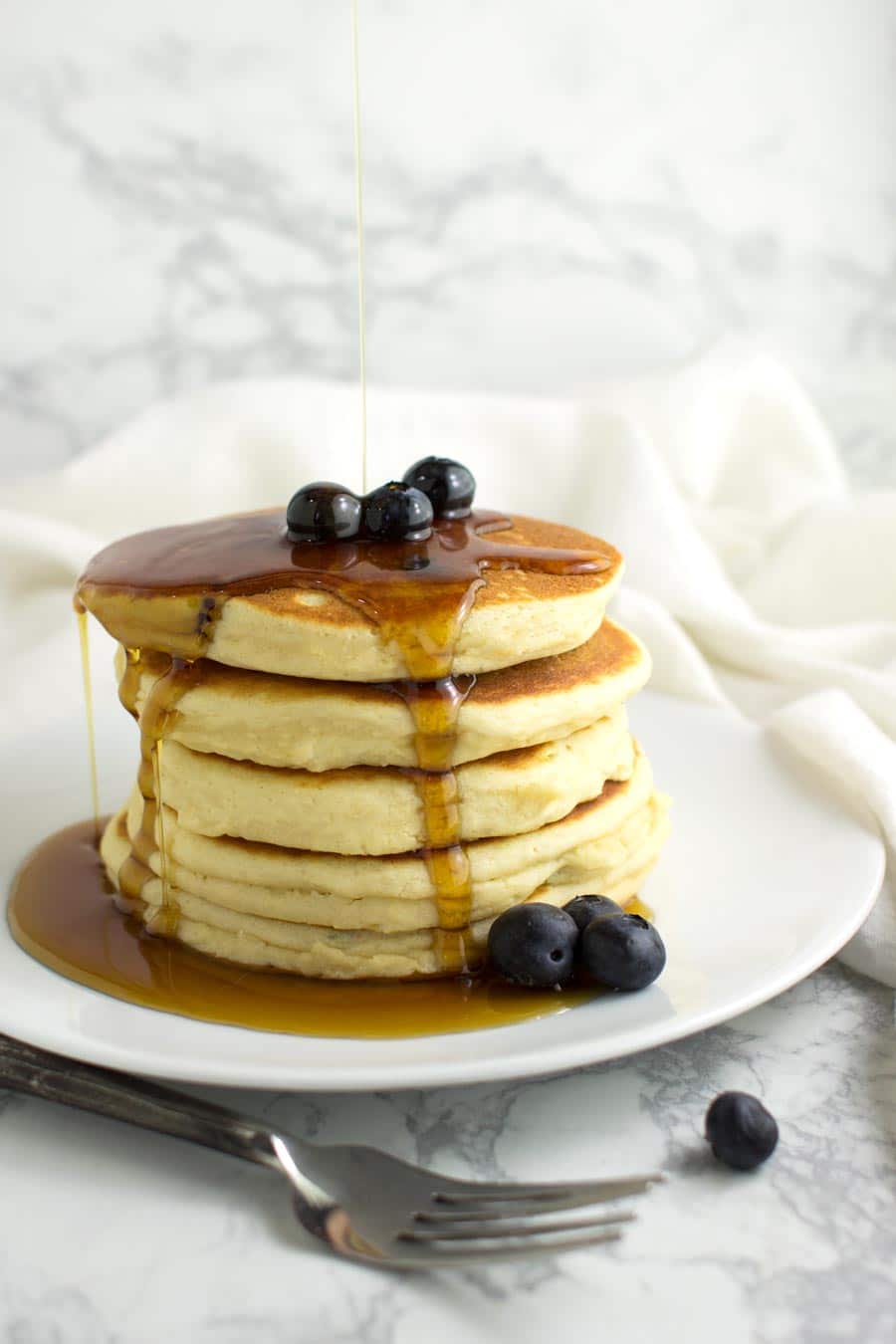 Blueberry Pancakes recipe from acleanplate.com #paleo #healthy #breakfast