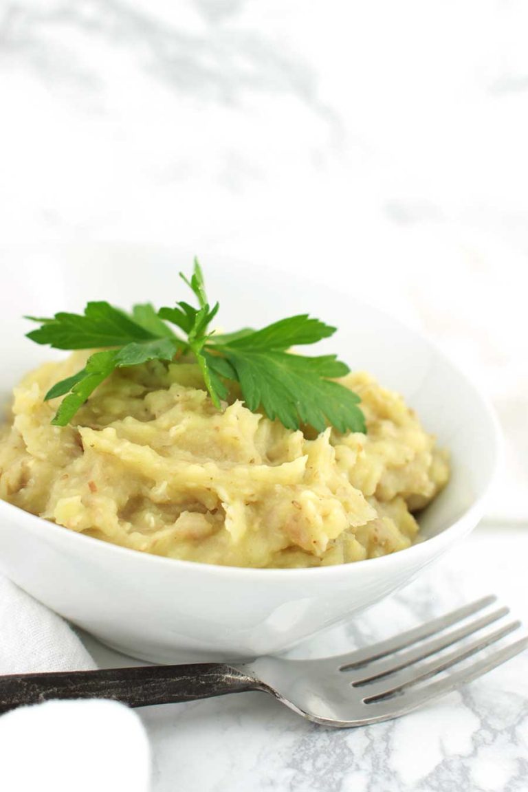 Mashed Roasted Garlic Sweet Potatoes