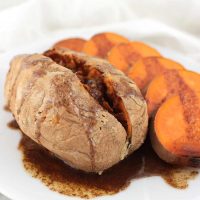 Maple-Cinnamon Baked Sweet Potatoes recipe from acleanplate.com #aip #paleo #autoimmuneprotocol