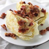 Garlic-Bacon Cabbage recipe from acleanplate.com #aip #autoimmuneprotocol #paleo