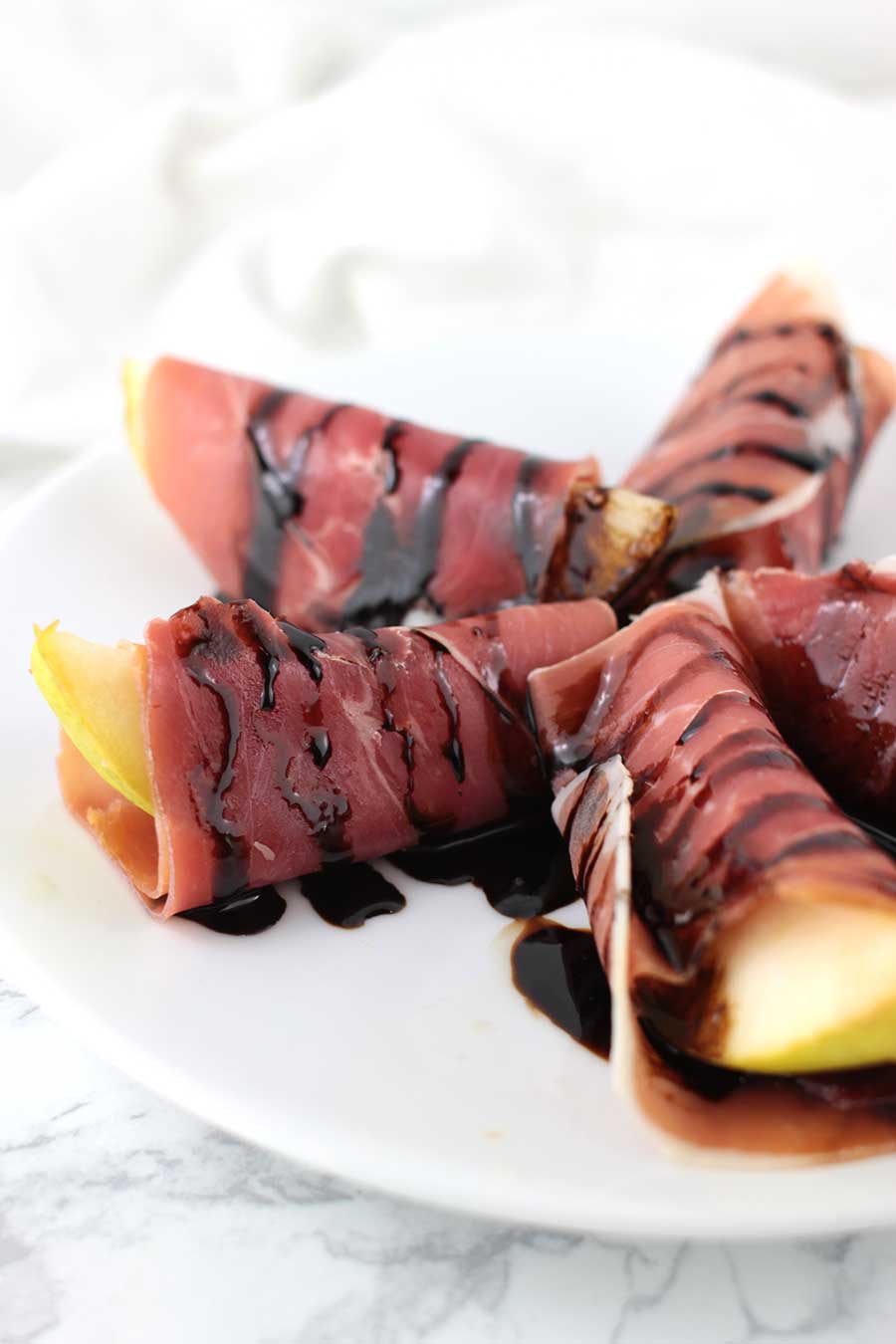Balsamic-Glazed Prosciutto-Wrapped Pears