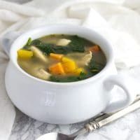 Roasted Chicken and Vegetable Soup recipe from acleanplate.com #aip #paleo #autoimmuneprotocol