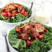 Strawberry Kale Salad with Baconnaise