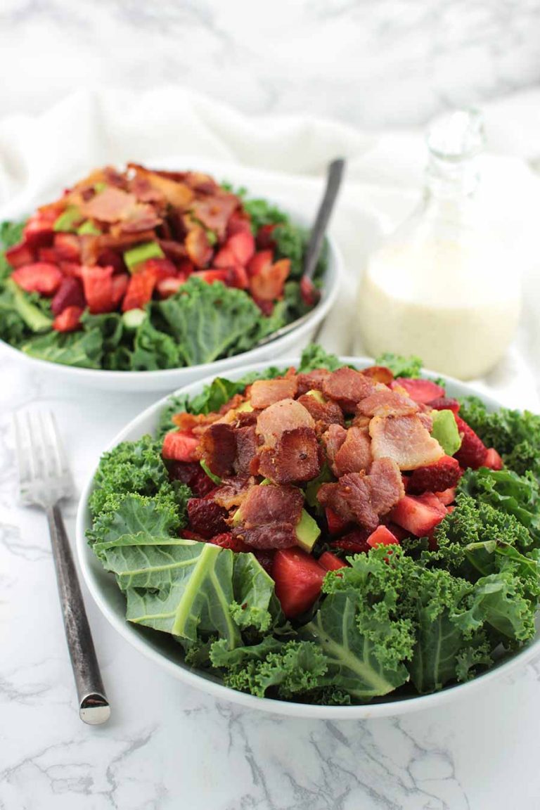 Strawberry Kale Salad with Baconnaise