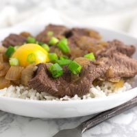 Gyudon recipe from acleanplate.com #paleo #glutenfree #grainfree