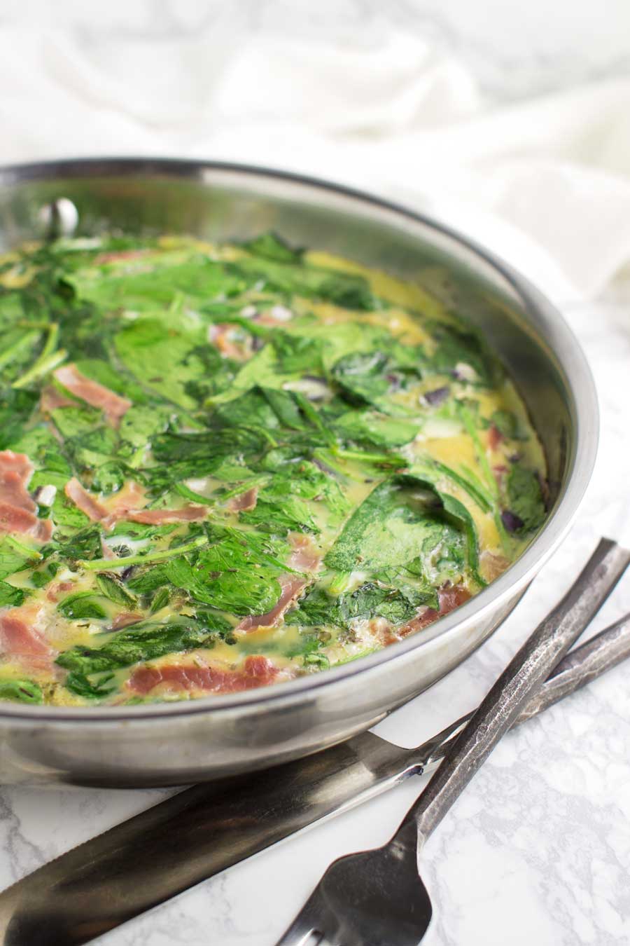 Spinach Frittata Recipe from acleanplate.com #paleo #glutenfree #grainfree