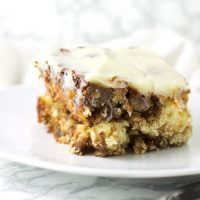 Cinnamon Roll Cake recipe from acleanplate.com #paleo #glutenfree #grainfree