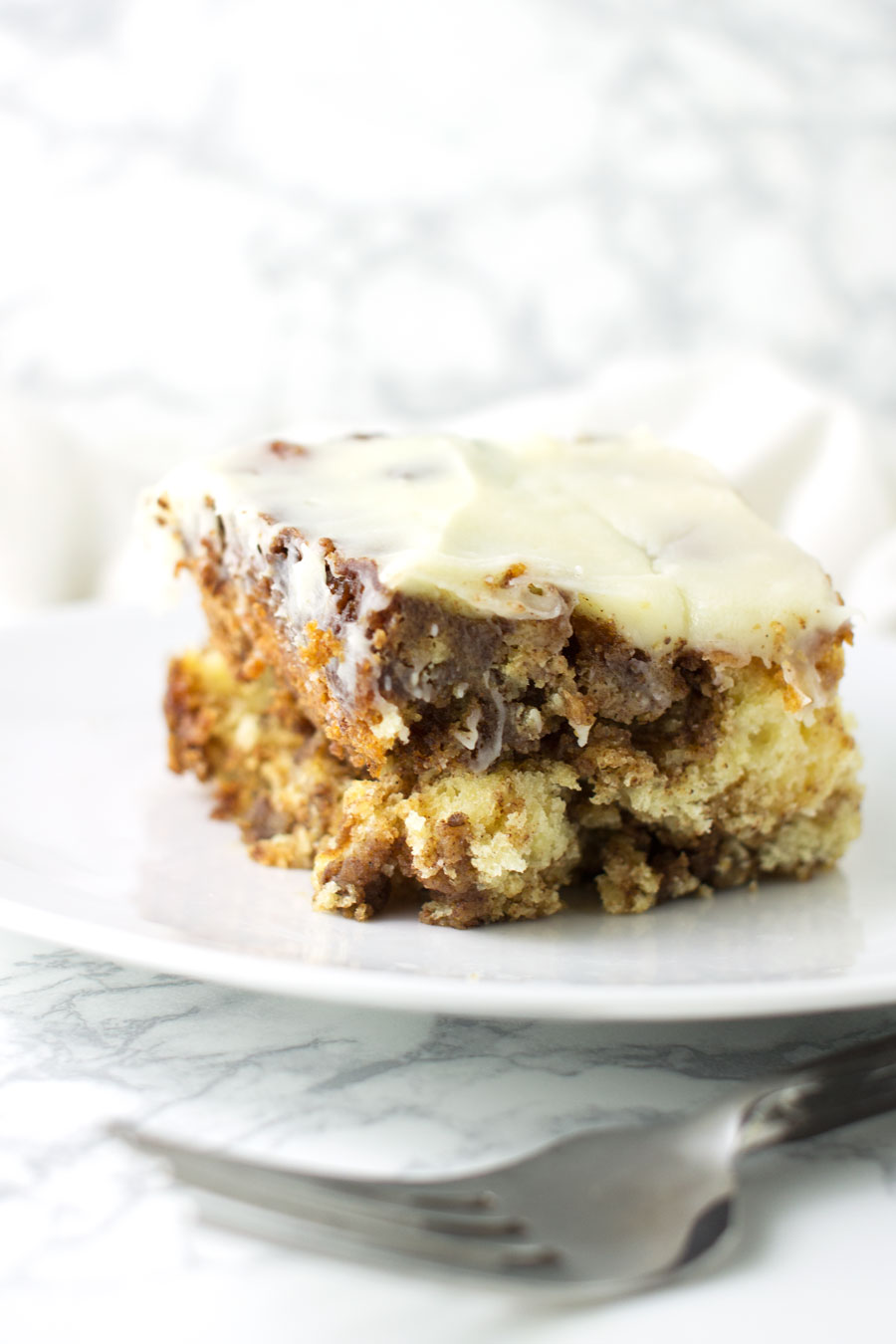 Cinnamon Roll Cake recipe from acleanplate.com #paleo #glutenfree #grainfree