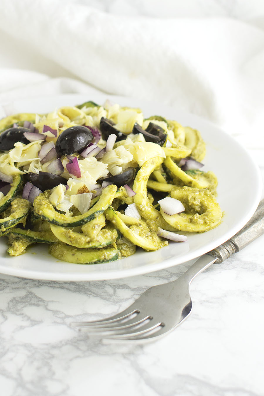 Basil Pesto Pasta recipe from acleanplate.com #glutenfree #paleo #aip