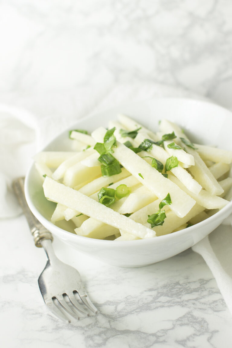 Jicama Slaw recipe from acleanplate.com #paleo #aip #glutenfree